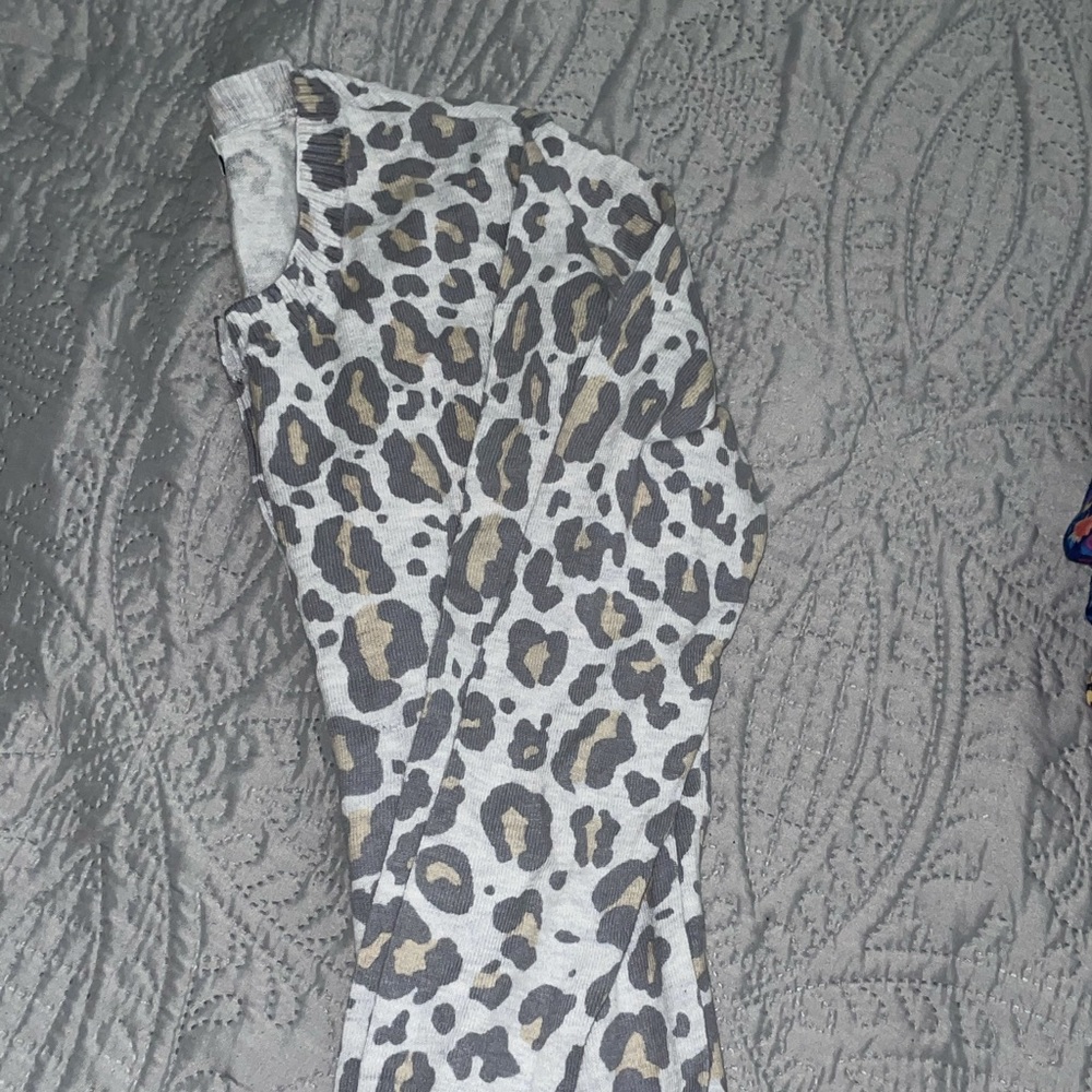 Cheetah print cardigan.